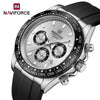 Silkburys Watches-Men NAVIFORCE NF8054 Original Watches For Men Silicone Band Casual Sport Chronograph