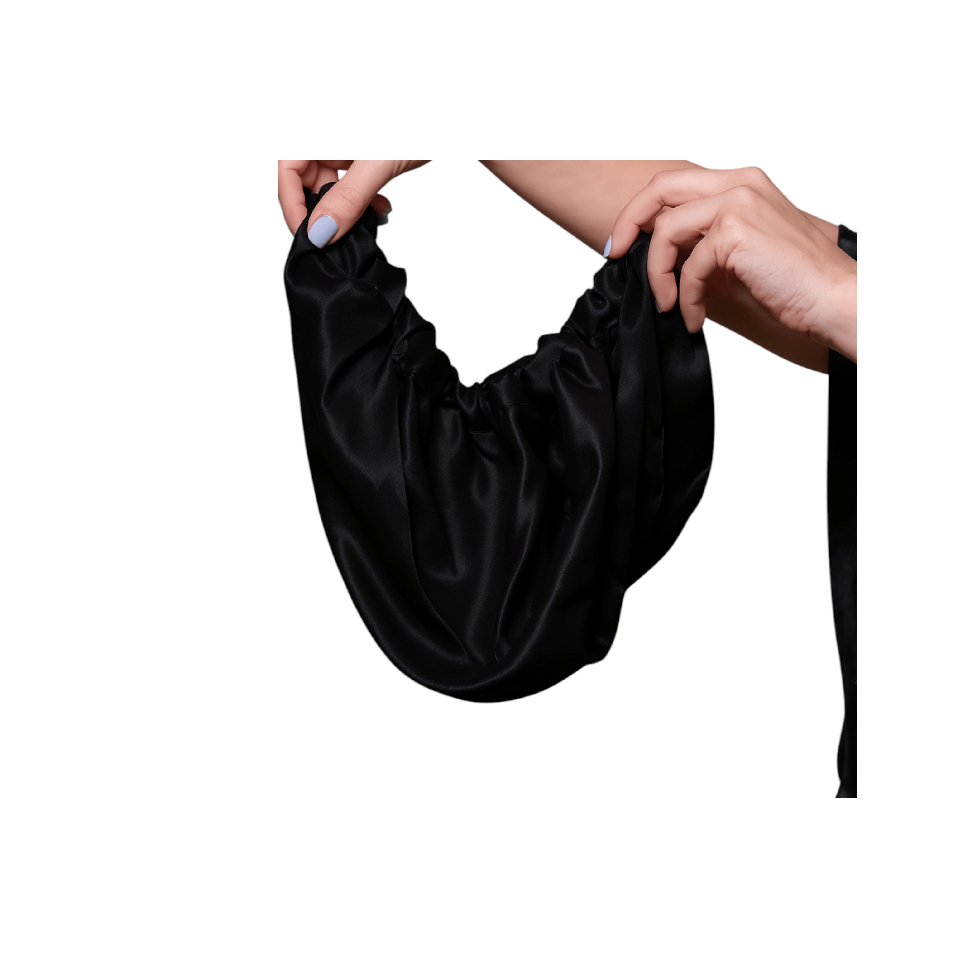 silkburys Black Silk Hair Bonnet