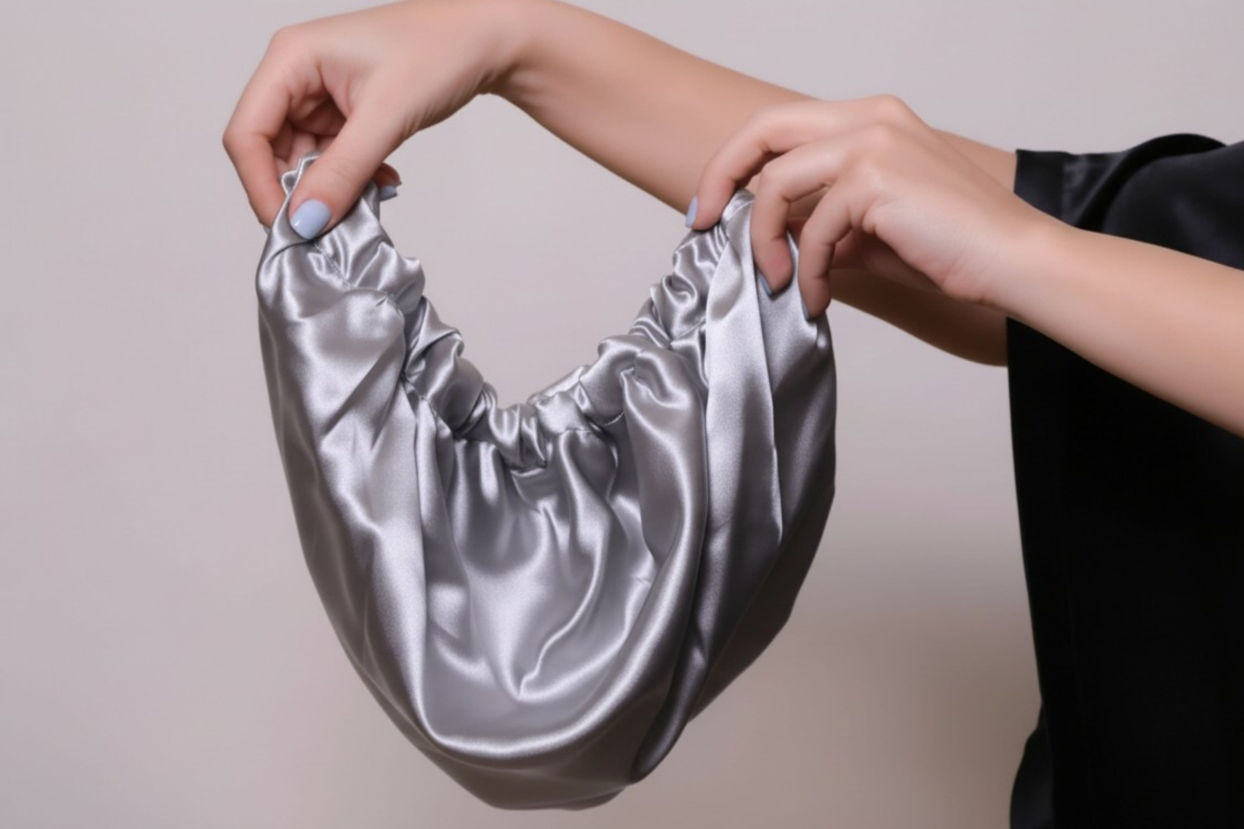 silkburys Silver 100% Silk Hair Bonnet & Sleep Cap (Inside & Out)