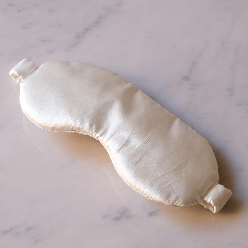 silkburys Off-White Silk Eye Sleeping Masks